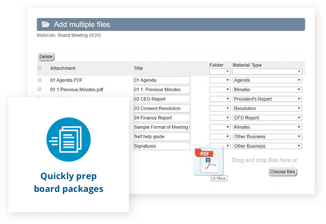Quickly prep board packages with Aprio board portal software