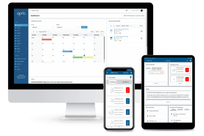 Aprio board portal software Board management software that's easy to use and works the way a board really works. See how Aprio's board management software can help your board.